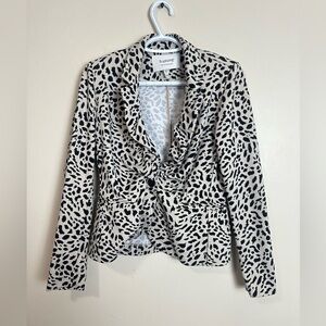 B young Size 8  Black and White Animal Print Blazer